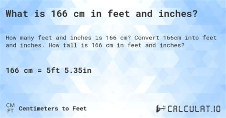 Quick Answer: How Tall Is 166 Cm