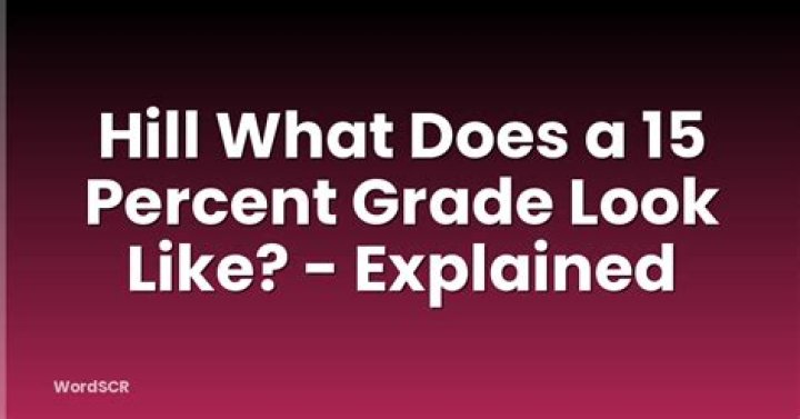 Quick Answer: What Does A 15 Percent Grade Look Like